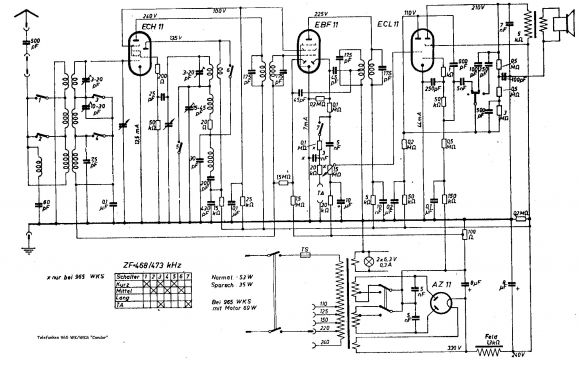old tube radio schematic - telefunken 965